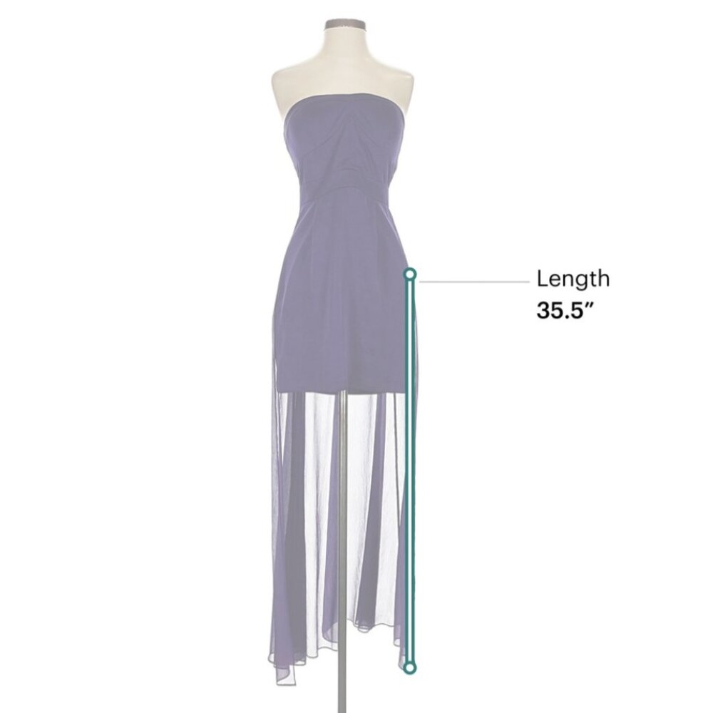 BCBGeneration Amethyst Strapless Skirt Tail High-Low Cocktail Dress - Size 4 - Picture 6 of 11